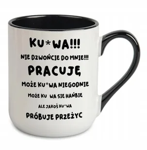KUBEK CZARNY COMBO Na Prezent Do Pracy W Korpo KU*WA NIE DZWOŃCIE DO MNIE - Kubki - miniaturka - grafika 1