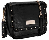 Torebki damskie - TOREBKA CZARNA LISTONOSZKA MONNARI DŻETY ZAWIESZKA - miniaturka - grafika 1