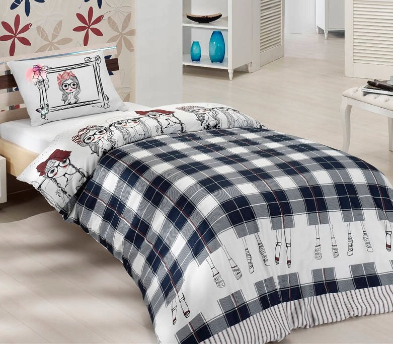 Pościel 160x200 2 * 70x80 Maldine krata 160 200 70 80