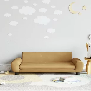 vidaXL Sofa dla dzieci, brązowa, 100x54x33 cm, aksamit - Meble do sypialni - miniaturka - grafika 1