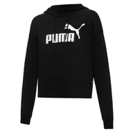 Bluzy damskie - Damska krótka bluza Essentials z kapturem i logo PUMA Black - miniaturka - grafika 1