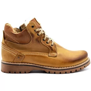 Buty męskie trzewiki skórzane zimowe 885 camel - Komodo - Buty zimowe męskie - miniaturka - grafika 1