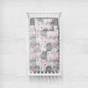 Pościel dla dzieci - Pościel bawełniana BĄBELKOWO-HIPPO 100x135+40x60 - miniaturka - grafika 1