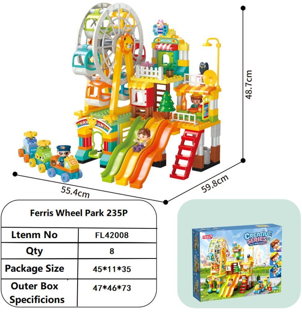 Klocki Konstrukcyjne Wesołe Miasteczko 235el. EDUKAMP