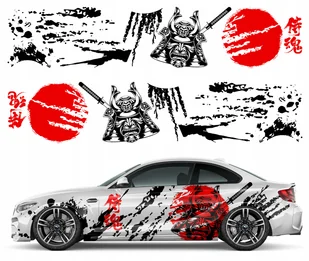 2x Naklejka Grafika na auto Motyw Japoński Samurai Japan Pasy Kleksy 94x900 - Akcesoria tuningowe - miniaturka - grafika 1