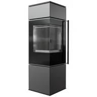 Piece wolnostojące - Piec stalowy koza REN S lewy, Ø 150 7 kW z czarnym termotec - miniaturka - grafika 1