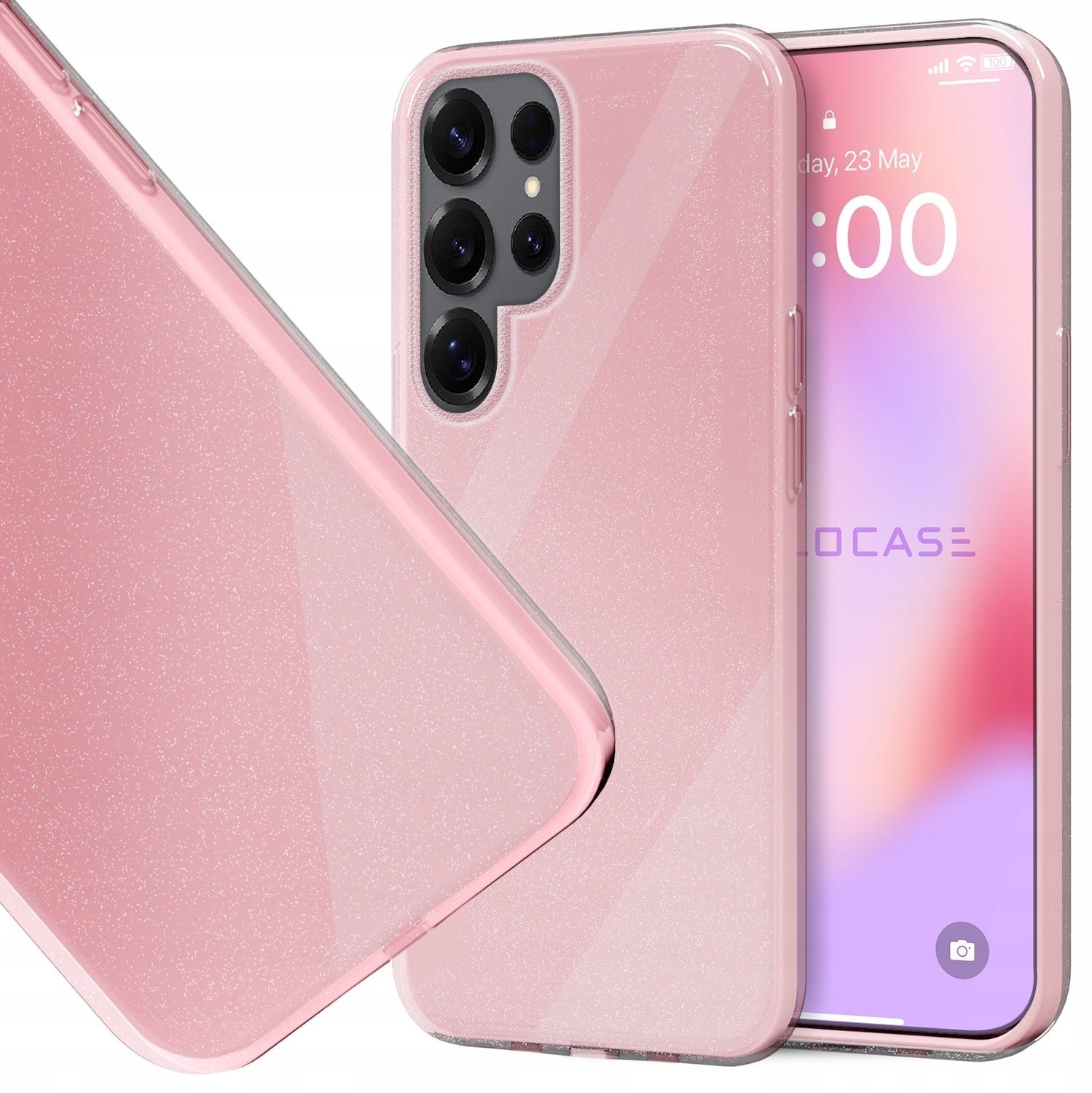 Hello Case Etui do Samsung Galaxy S25 Ultra Brokatowe, Różowe, Silikon, Case, Plecki