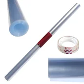 Szkolne artykuły papiernicze - Zestaw folia okładkowa przezroczysta w rolce 0,4x5m HERLITZ +taśma klejąca - miniaturka - grafika 1