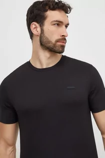 Koszulki męskie - Calvin Klein t-shirt bawełniany męski kolor czarny gładki - grafika 1