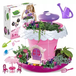 Magiczny Domek Doniczka Do Uprawy Roślin Kwiatów Dla Dzieci + Meble Nasiona - Domki dla lalek - miniaturka - grafika 1
