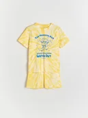 Skarpetki dla dzieci - Reserved - Bawełniania piżama z nadrukiem - żółty - miniaturka - grafika 1