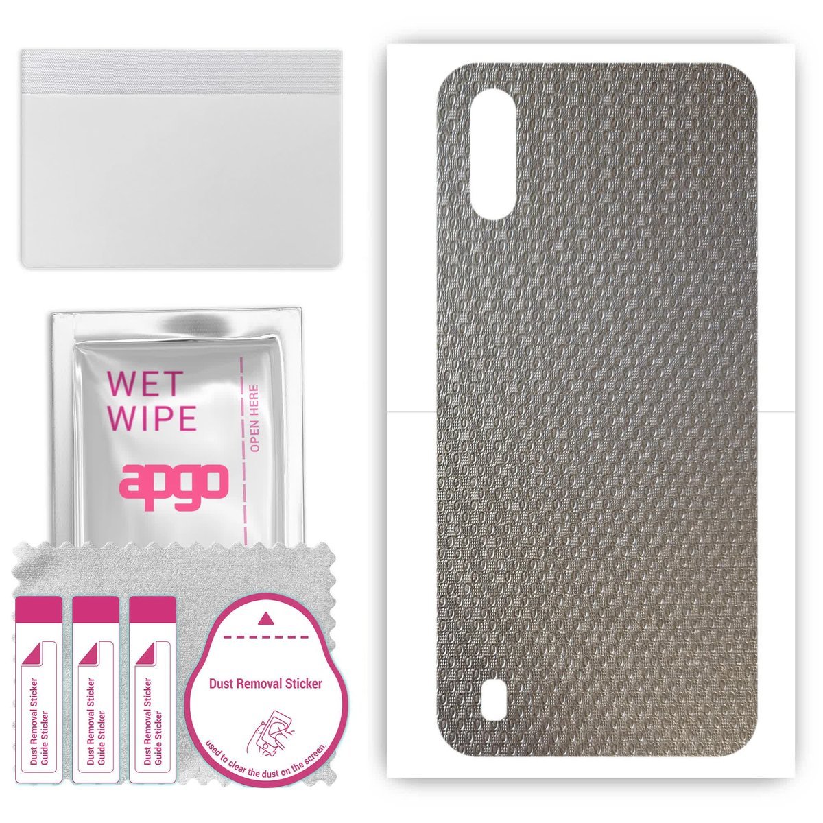 Folia naklejka skórka strukturalna na TYŁ do Samsung Galaxy A01 - Aluminium krople - apgo SKINS