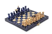 Gry planszowe - Szachy Królewskie mini niebieskie/ szachy drewniane/duże figury/ producent - miniaturka - grafika 1
