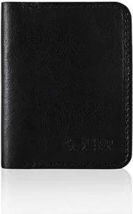 Solier Cienki skórzany męski portfel SOLIER SLIM CZARNY BROOKLYNN - Portfele - miniaturka - grafika 1