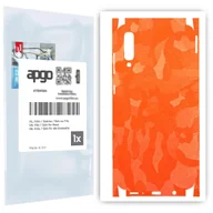 Szkła hartowane na telefon - Folia naklejka skórka strukturalna na TYŁ+BOKI do Samsung Galaxy A70 -  Moro | Camo Pomarańczowy - apgo SKINS - miniaturka - grafika 1