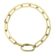 Bransoletki - Pozłacany gruby łańcuch bransoletka damska ze stali - Manoki - miniaturka - grafika 1