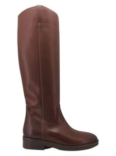 Unisa Skórzane kozaki w kolorze brązowym - Kozaki damskie - miniaturka - grafika 1