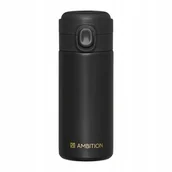 Kubki termiczne - KUBEK TERMICZNY 320 ML ALICE AMBITION Z BLOKADĄ OTWIERA PRZYCISKIEM CZARNY - miniaturka - grafika 1