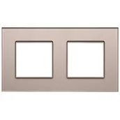 Klawisze i ramki - Polmark Ramka podwójna ROSA różowy metalik - miniaturka - grafika 1