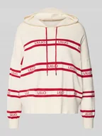 Swetry damskie - Sweter o kroju relaxed fit z mieszanki wiskozy z wyhaftowanym logo - miniaturka - grafika 1