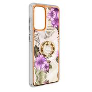 Etui i futerały do telefonów - Galaxy A52 / A52 5G / A52s Etui Bi-materiał Pierścień wspierający Design w fioletowe kwiaty - miniaturka - grafika 1