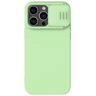 Etui i futerały do telefonów - Nillkin CamShield Magnetic Silicone Case etui iPhone 14 Pro magnetyczny MagSafe pokrowiec z osłoną na aparat zielony - miniaturka - grafika 1