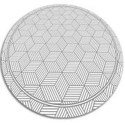 Dywany - Modny dywan okrągły winylowy geometryczna kostka fi150 cm - miniaturka - grafika 1
