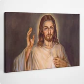 Ikony i obrazy sakralne - Miłosierdzie Jezusa Miłosierny - obraz polycanvas, 60x40 - miniaturka - grafika 1