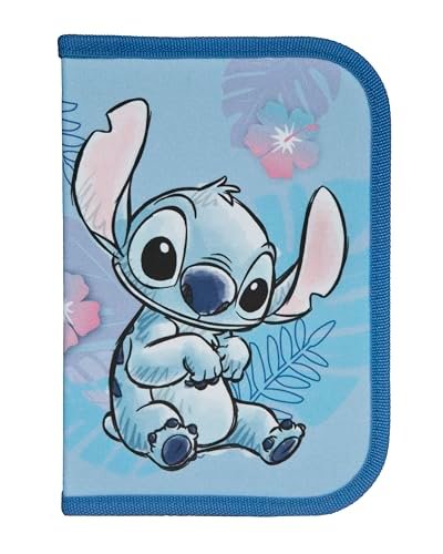 Scooli - Wypełniony piórnik szkolny Stitch – piórnik z wysokiej jakości długopisami i akcesoriami – idealny do szkoły, na czas wolny i w podróży – od 6 lat