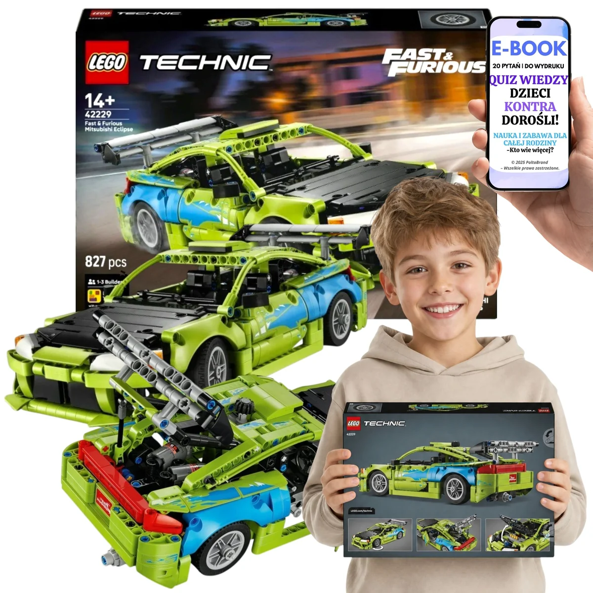 LEGO TECHNIC Samochód Fast and Furious Mitsubishi Eclipse Na Mikołajki i Boże Narodzenie 42229 Dla Dziecka