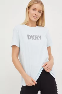 Koszulki sportowe damskie - Dkny t-shirt damski kolor niebieski - DKNY - grafika 1