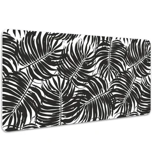 Mata ochronna z nadrukiem Czarne liście 100x50 cm, Dywanomat - Podkładki na biurko - miniaturka - grafika 1