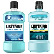 Akcesoria i części AGD - Płyn Do Płukania Listerin 500 Ml Cool Mint Łagodny + Płyn Do Płukania Listerin 500 Ml Stay White - miniaturka - grafika 1