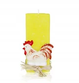 Świece - Świeca Wielkanocna świeczka ozdobna kogucik kolor ecru - miniaturka - grafika 1