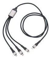 Kable komputerowe i do monitorów - TROIKA DREIZACK PRO kabel USB 1,2 m USB C USB C/Micro USB-A/Lightning Czarny, Szary - miniaturka - grafika 1