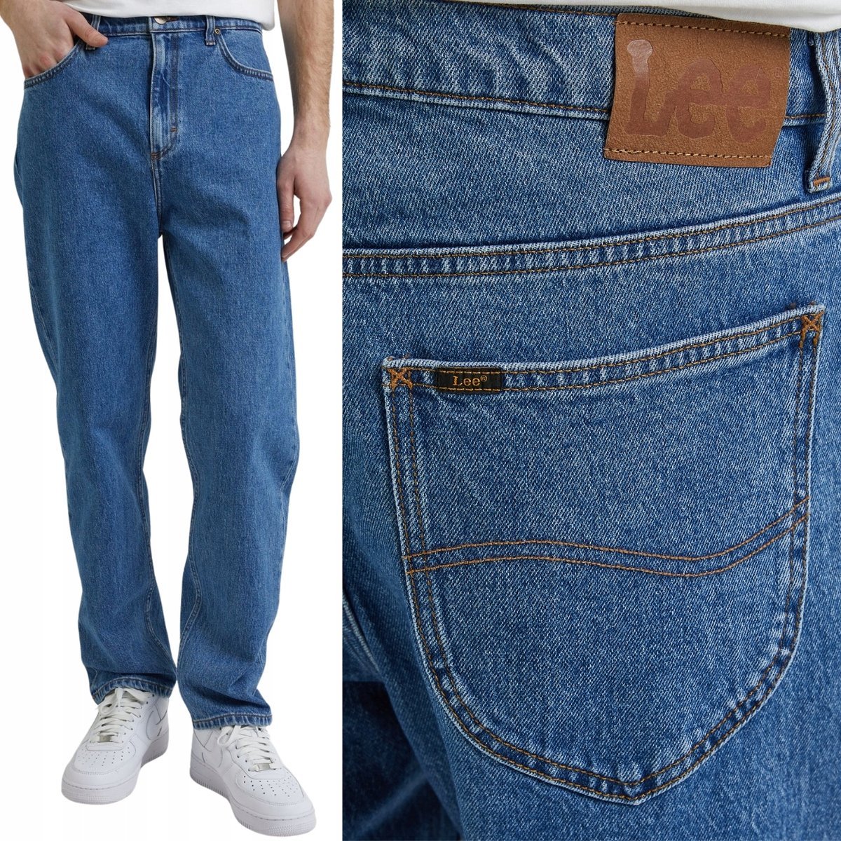 Lee OSCAR Light New Hill BLUE DżINS luźne zwężane spodnie jeansowe W31 L34