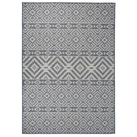 Dywany zewnętrzne - vidaXL Dywan zewnętrzny o płaskim splocie, 140x200 cm, niebieskie pasy - miniaturka - grafika 1