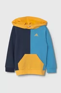 Bluzy dla chłopców - adidas bluza dziecięca kolor niebieski z kapturem wzorzysta - miniaturka - grafika 1