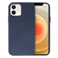 Etui i futerały do telefonów - Crong Crong Essential Cover - Etui ze skóry ekologicznej iPhone 12 / iPhone 12 Pro (granatowy) - miniaturka - grafika 1