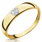 Obrączki ślubne - Złoty Pierścionek Zaręczynowy 333 8k Cyrkonia R27 - miniaturka - grafika 1