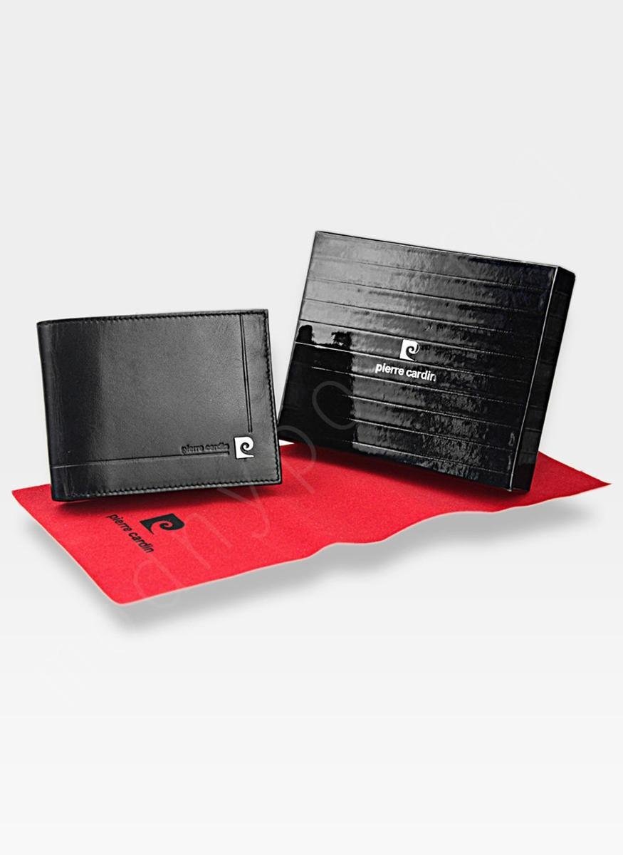 Pierre Cardin, Portfel skórzany męski, YS507.1 325, czarny, ochrona RFID
