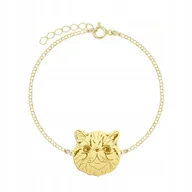 Bransoletki - Bransoletka Złota Kot Egzotyczny 925 Prezent Biżuteria Kobieta GRAWER - miniaturka - grafika 1
