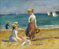 Plakaty - Galeria Plakatu, Plakat, Figures On The Beach, Auguste Renoir, 70x50 cm - miniaturka - grafika 1