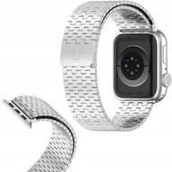 Akcesoria do smartwatchy - Pasek ze stali nierdzewnej Bizon Strap Watch Titanium do Apple Watch 38/40/41mm, srebrny - miniaturka - grafika 1