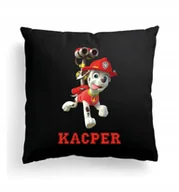 Poduszki dekoracyjne - Foto Poduszka Czarna PSI PATROL MARSHALL + IMIĘ - miniaturka - grafika 1