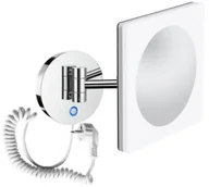 Lusterka do makijażu - Lusterko kosmetyczne kwadratowe z podświetleniem LED ścienne chrom STELLA 22.00551 - miniaturka - grafika 1