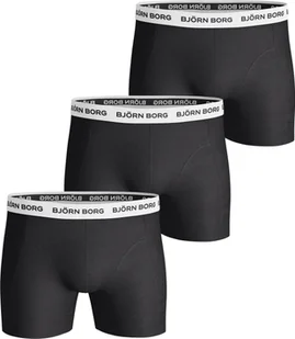 BJÖRN BORG bokserki męskie 3-pak - Spodnie, bawełna stretch, logo w pasie czarny/biały L - Majtki męskie - miniaturka - grafika 1