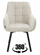 Krzesła - krzesło obrotowe tapicerowane beżowe Togo do salonu jadalni tkanina - miniaturka - grafika 1