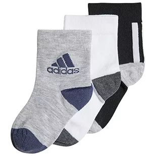 adidas, Kids Socks 3Pp, skarpety do piłki nożnej, czarne/białe/średnioszare, Kxl, uniseks - Skarpetki damskie - miniaturka - grafika 1