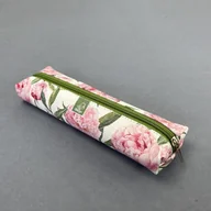 Piórniki - Piórnik saszetka, dla dziewczynki, bee-bee, kwiaty, beżowy - miniaturka - grafika 1